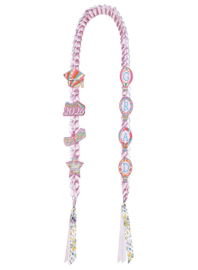 JIZWPOOM 2025 Graduation Ribbon，Pink (Pink White) - Image 1