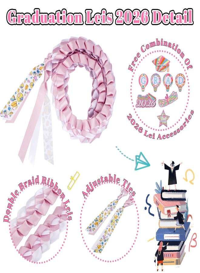 JIZWPOOM 2025 Graduation Ribbon，Pink (Pink White) - Image 5
