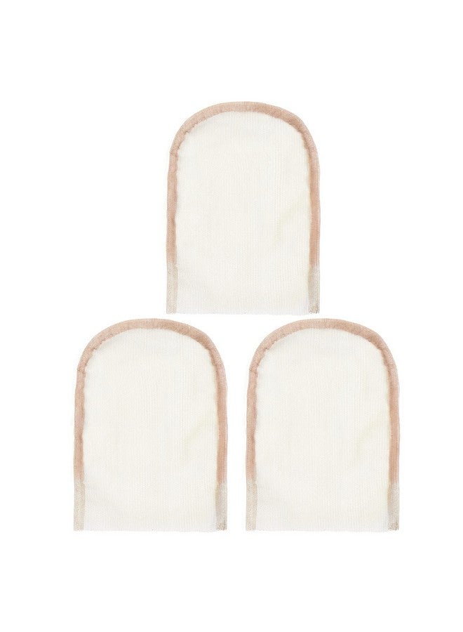 3 Pcs 4×4 Transparent Lace For Wig Making Swiss Lace Net Lace Frontal Net Lace Closure Base Wig Accessories For Making Wigs ( Brown-2 )