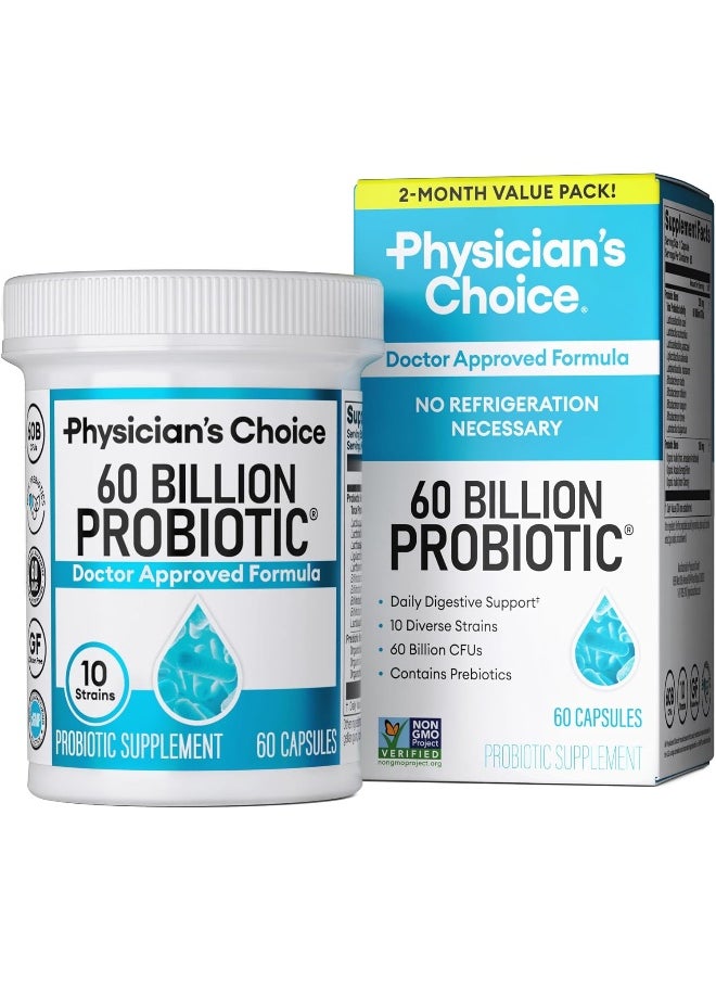 Physician's CHOICE Physician's CHOICE Probiotics 60 Billion CFU - 10 Strains + Organic Prebiotics  - Image 1