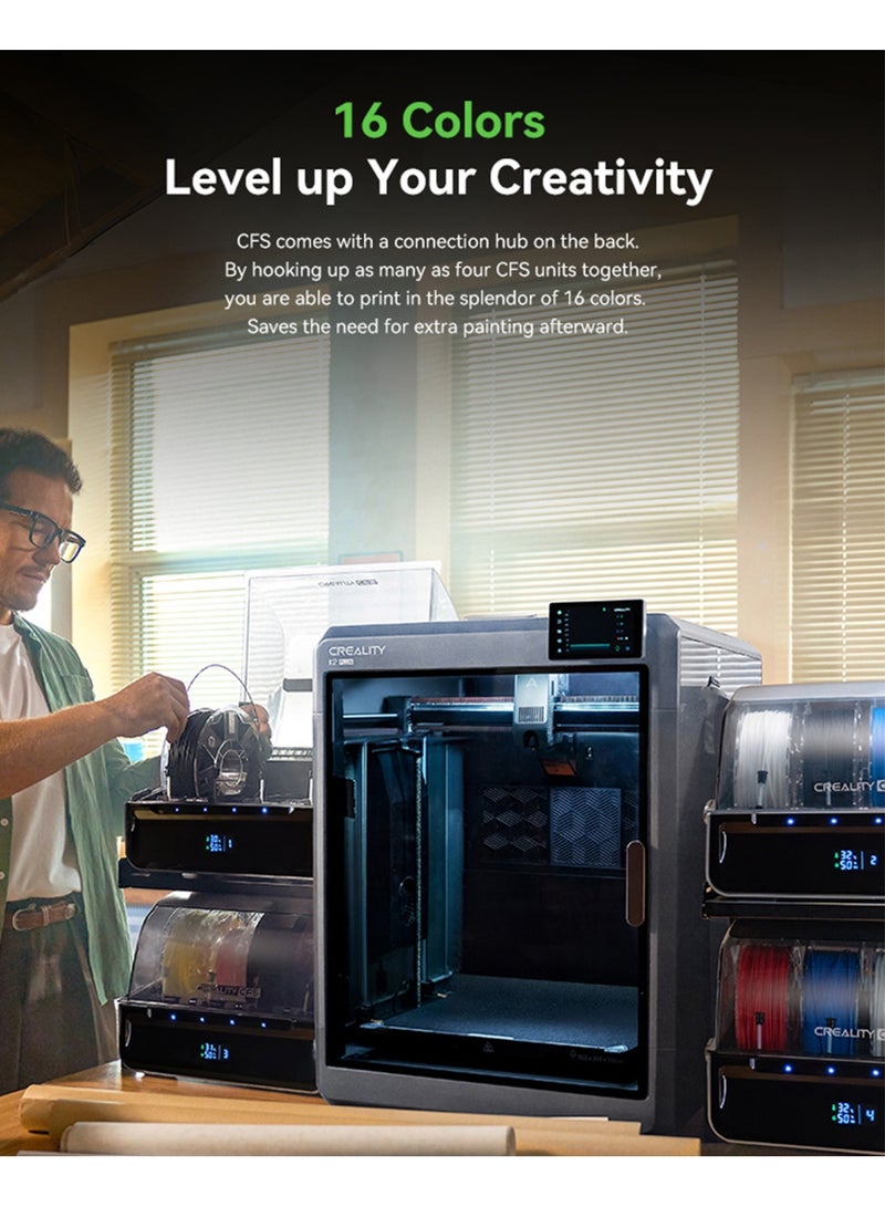كريليتي 3D نظام خيوط كرياليتي CFS، طباعة ثلاثية الأبعاد متعددة الألوان، كشف تلقائي للخيوط، تخزين مقاوم للرطوبة، يدعم 4 أجهزة متوازية لكرياليتي Hi و K2 Plus - Image 2