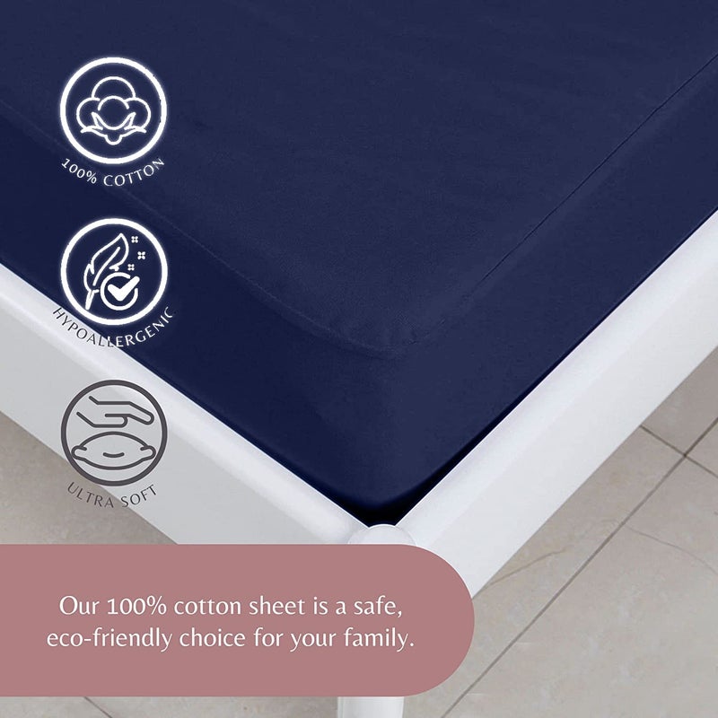 Superity Linen Full XL Fitted Sheet - 100% Cotton Cool Breathable Soft and Comfortable  Machine Wash and Dry (Full Extra Long (54 - Image 3