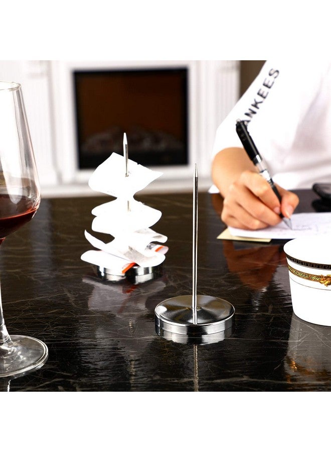 تشينكو 3 قطع من حامل الإيصالات الورقية للمكتب من الفولاذ المقاوم للصدأ مقاس 5.5 بوصة وشوكة فاتورة الشيكات للمطعم وحامل المذكرات وحامل العصا للمكتب والمطبخ - Image 4