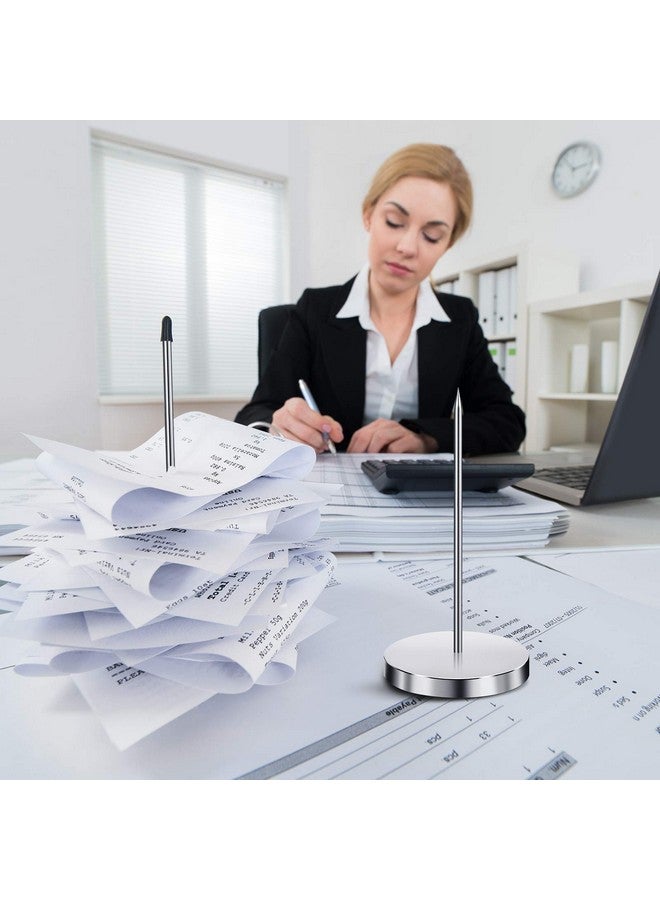 تشينكو 3 قطع من حامل الإيصالات الورقية للمكتب من الفولاذ المقاوم للصدأ مقاس 5.5 بوصة وشوكة فاتورة الشيكات للمطعم وحامل المذكرات وحامل العصا للمكتب والمطبخ - Image 3