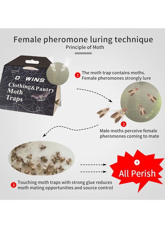 Muyixin - Pantry Moth Traps, 5 Moth Traps for Meal Moth Killer, Sticky Glue Flies Pest Food and Cupboard Moth Killer, Hook Design for Indoor Kitchen Closet, Non-toxic - Image 1