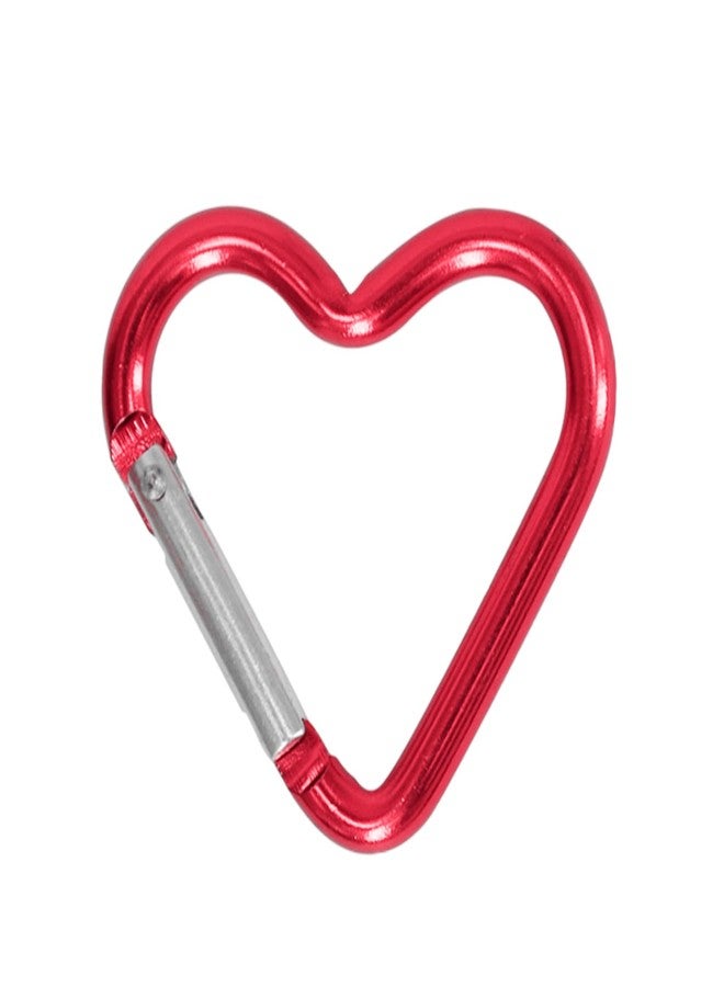 URTERYSER Climbing buckle, Outdoor Carabiner Heart Shape Keychain Clip Spring Snap Hook Carabiner, 12.00 * 8.00 * 1.00CM, deep rose red - Image 5