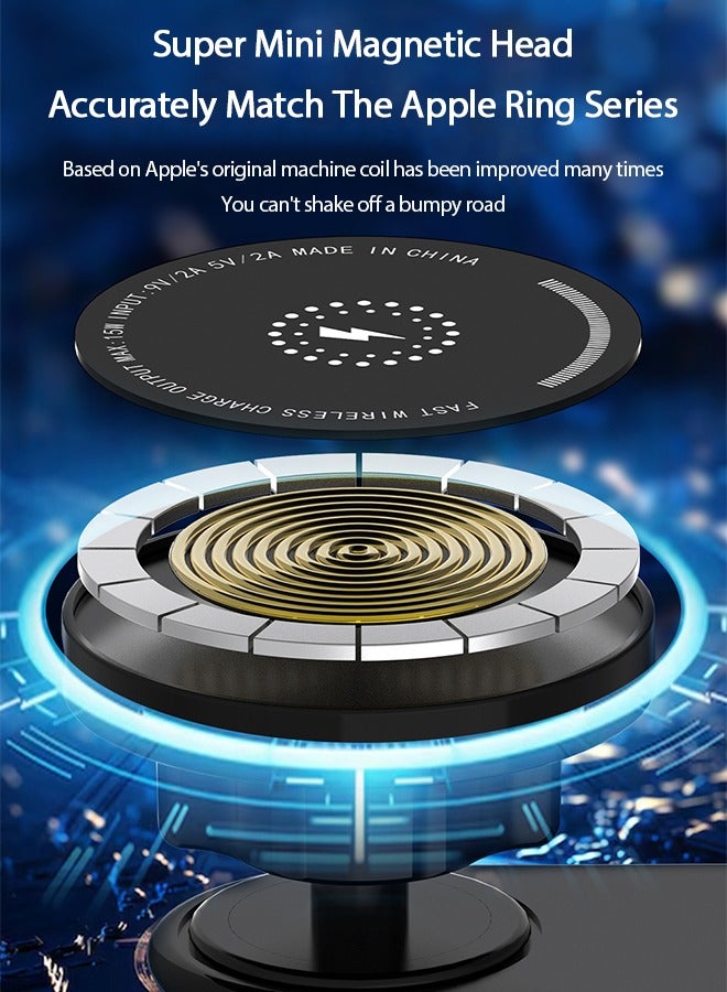 Magnetic Phone Holder for Car, 360° Rotation, Memory Aluminum Alloy Material, Bendable Design, Compatible with iPhone 15 Pro Max/ iPhone 15 Pro/ iPhone 15/14/13/12 Series and Android Models - Image 3