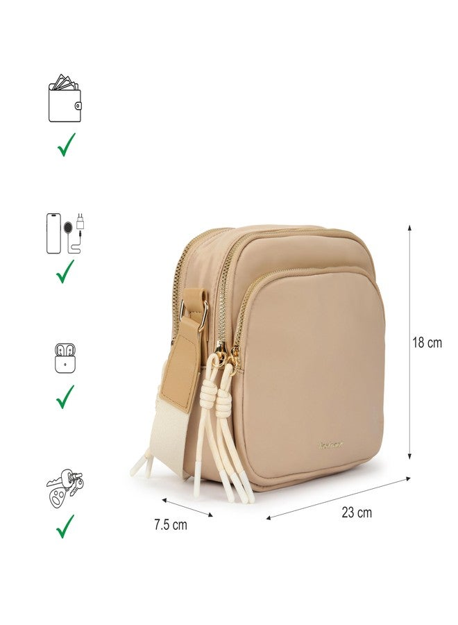 Fastrack Cloud Carry Sling | Lightweight Nylon Sling Bag for Women | Dual Compartments, Organiser Pockets & Adjustable Webbing Strap - Image 4