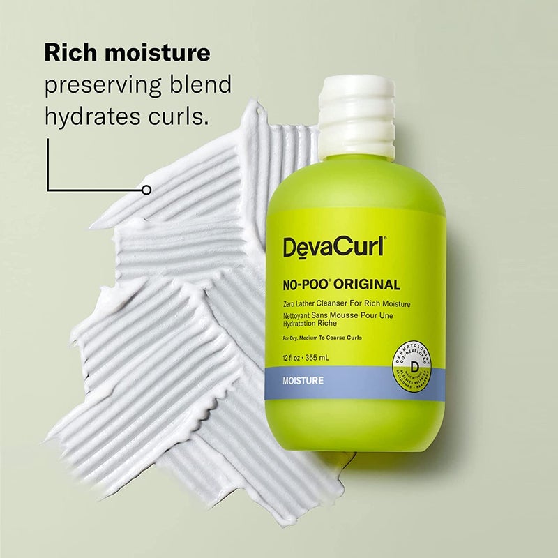 DevaCurl No-Poo Original Non-Lathering Cleanser for Rich Moisture, Fresh Rose, 12 fl. oz - Image 2