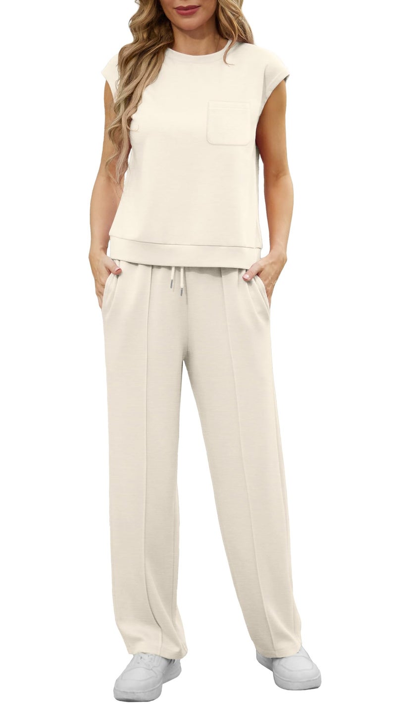 GRECERELLE Petite Lounge Sets For Women Loungewear Set Sweatsuits Women 2 Piece Outfit Jogging Suits Apricot-XS - Image 1