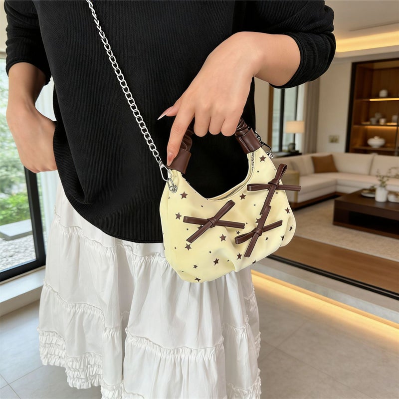 Polka Dot Bow Dumpling Shoulder Bag - Image 4