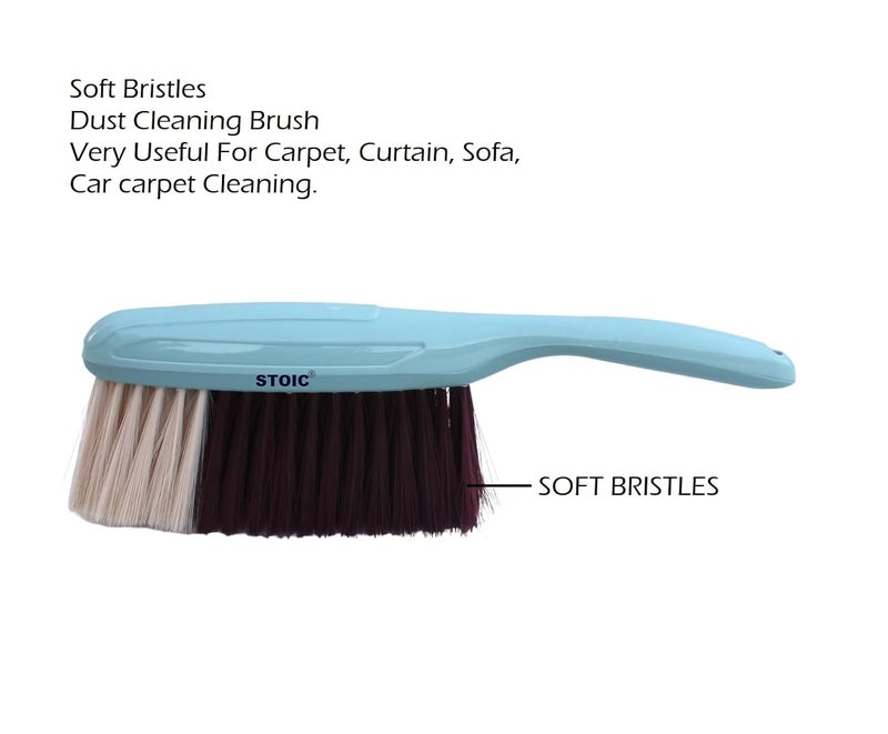 Stoic STOIC Bristles Long Soft Carpet Cleaning Brush for Tiles Carpet Bed Sofa Mattress Window Bathroom Car Seat Curtain Cution Oval Dust Cleaner for Home Office Pack of 1  - Image 2