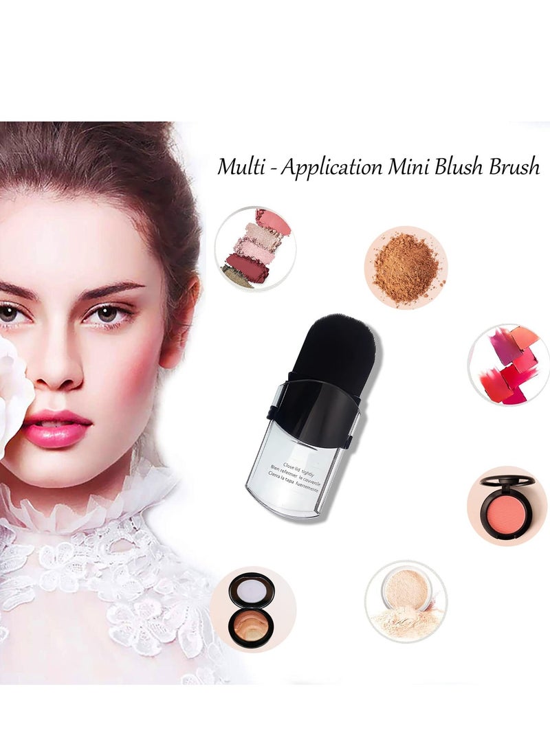 Bling Toman Bling Toman Mini Blush Brush Flat Telescope Brush Retractable Travel Makeup Brush for Mineral Powder,Contouring, Bronzer, Loose Powder,Sunscreen, Cream Foundation or Liquid Cosmetics (2 pcs)  - Image 3