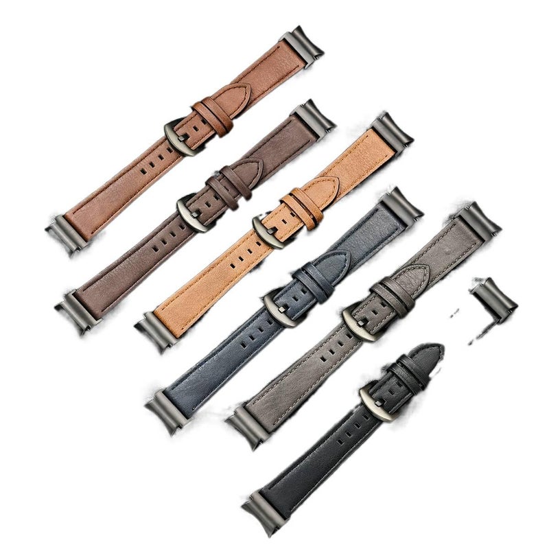 سوار ساعة ذكية سوار جلدي كلاسيكي متوافق مع Samsung Galaxy Watch 7 بملاءمة قابلة للتعديل وحزام بديل للاستخدام اليومي باللون رمادي قابل للتعديل - NADI - Image 5