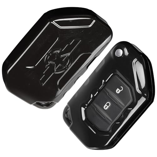Jimen Key Fob Cover Case Protector Fit for Jeep Wrangler JL JLU Gladiator JT 2018-2025 (Black) - Image 4
