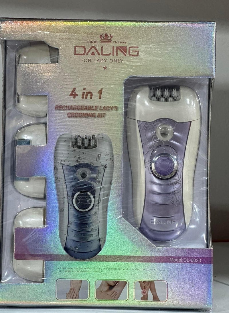 دالينغ جهاز إزالة الشعر النسائي 4 في 1  بجودة عالية قابل لإعادة الشحن – موديل DL-6023
