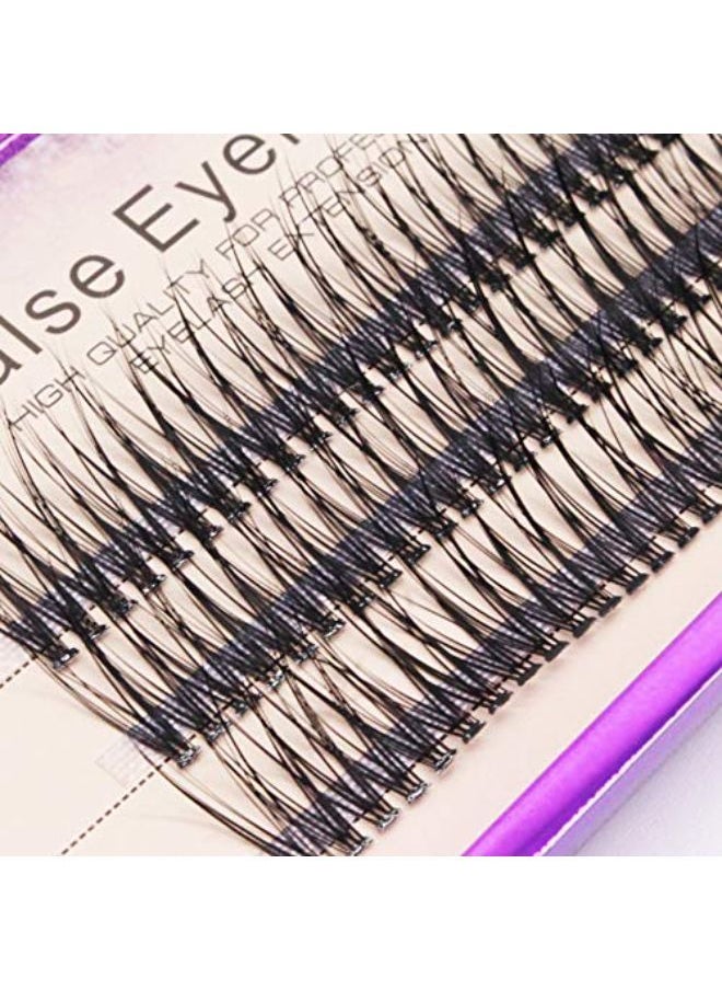 Bodermincer 120Pcs 0.10Mm Thickness Handmade Fish Tail False Lahses Thick Natural Long Black Individual False Eyelashes Fake Eye Lashes Extensions Makeup Tool (12Mm)  - Image 4
