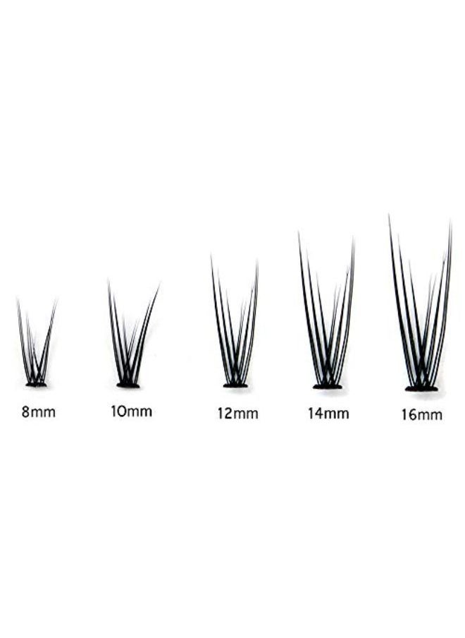 Bodermincer 120Pcs 0.10Mm Thickness Handmade Fish Tail False Lahses Thick Natural Long Black Individual False Eyelashes Fake Eye Lashes Extensions Makeup Tool (12Mm)  - Image 2