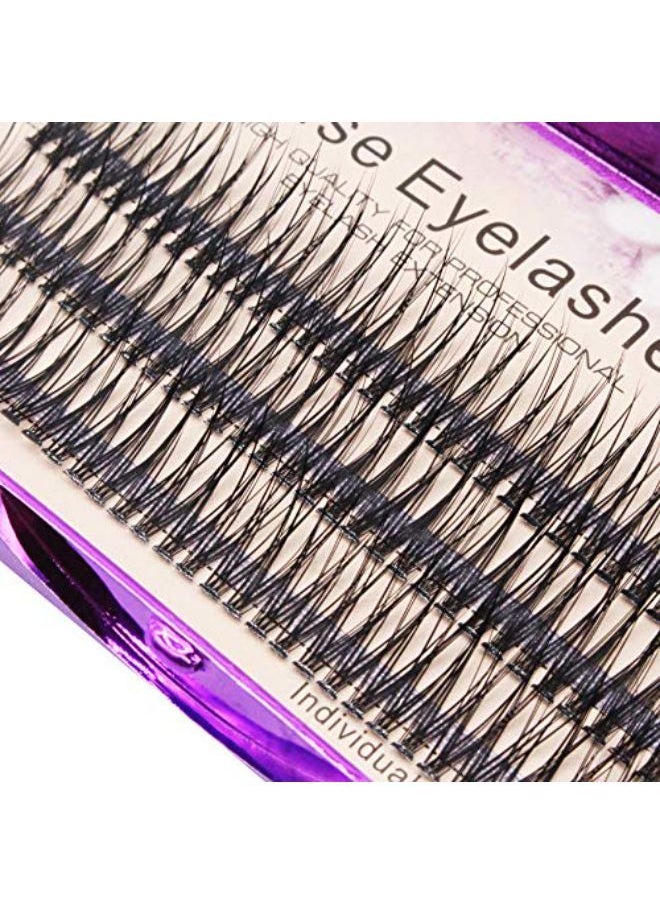 Bodermincer 120Pcs 0.10Mm Thickness Handmade Fish Tail False Lahses Thick Natural Long Black Individual False Eyelashes Fake Eye Lashes Extensions Makeup Tool (12Mm)  - Image 1