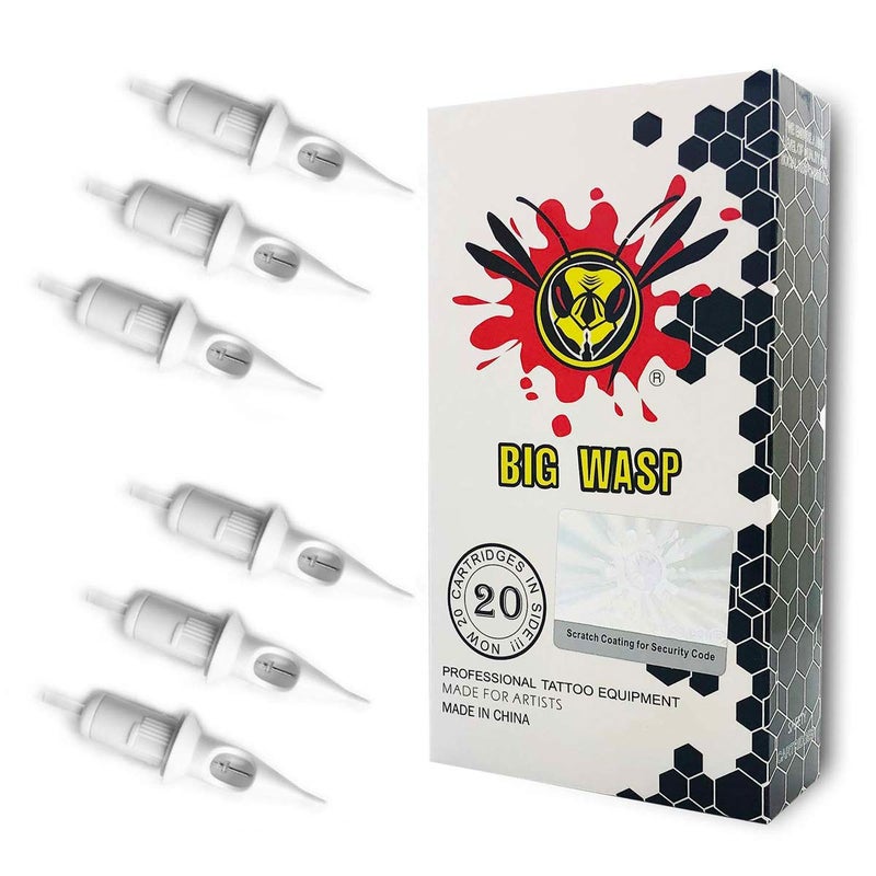 BIGWASP كارتريدج إبرة وشم قابلة للتصرف BIGWASP Professional 14RS #12 قياسي 14 شادر دائري (1214RS) 20 قطعة - Image 1
