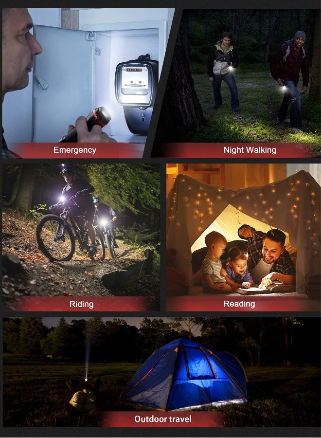 LED Torch Mini Small Torches 4Pcs, Zoomable 2 Modes 70 Lumens, Adjustable Focus, Portable Flashlight Home Indoor Lighting, Emergencies, Batteries Included - Image 3