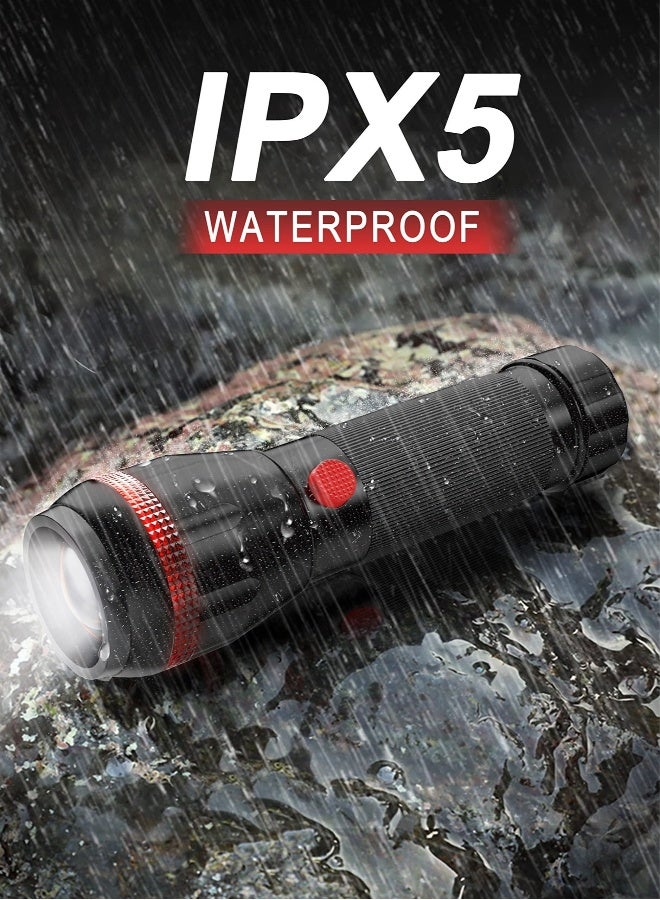 LED Torch Mini Small Torches 4Pcs, Zoomable 2 Modes 70 Lumens, Adjustable Focus, Portable Flashlight Home Indoor Lighting, Emergencies, Batteries Included - Image 2