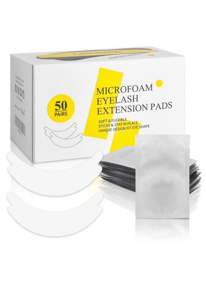 LASHVIEW 50 Pairs Eye Padsunder Eye Pads For Eyelash Extensionmicrofoam Eye Padsnatural No Hydrogellash Extension Lint Freefit Most Eye Shape Stick Wellhypoallergenicwaterproof  - Image 1