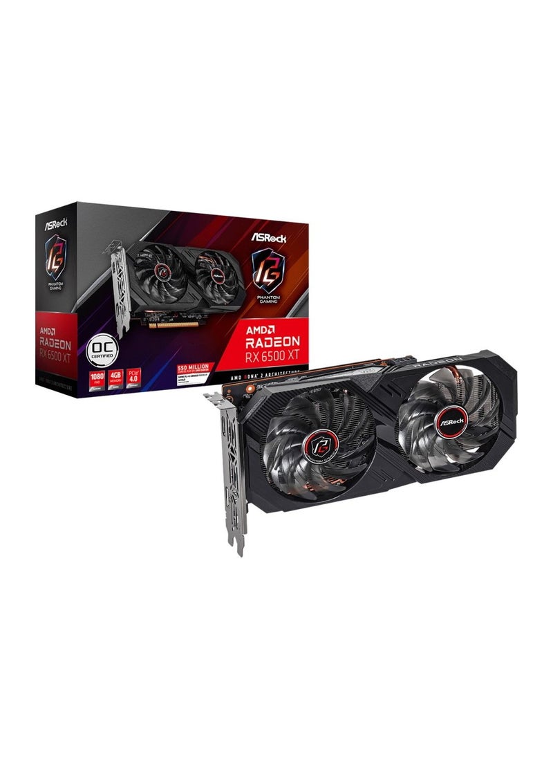 ASRock - ASRock Radeon RX 6500 XT Phantom Gaming D 4GB GDDR6 OC Graphics Card - Image 1