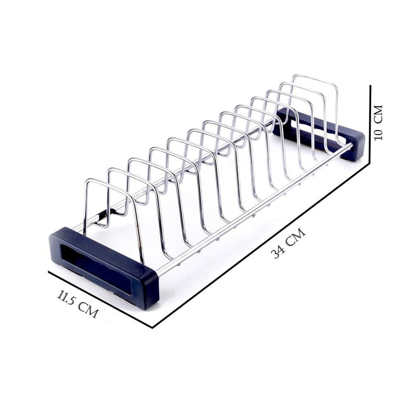 MBCARE Stainless Steel Dish Bakeware Rack Space Saving Organizer for Kitchen Cabinets Holds 10 Plates Drying Stand for Plates Home Kitchen Organizer Rack - Image 3