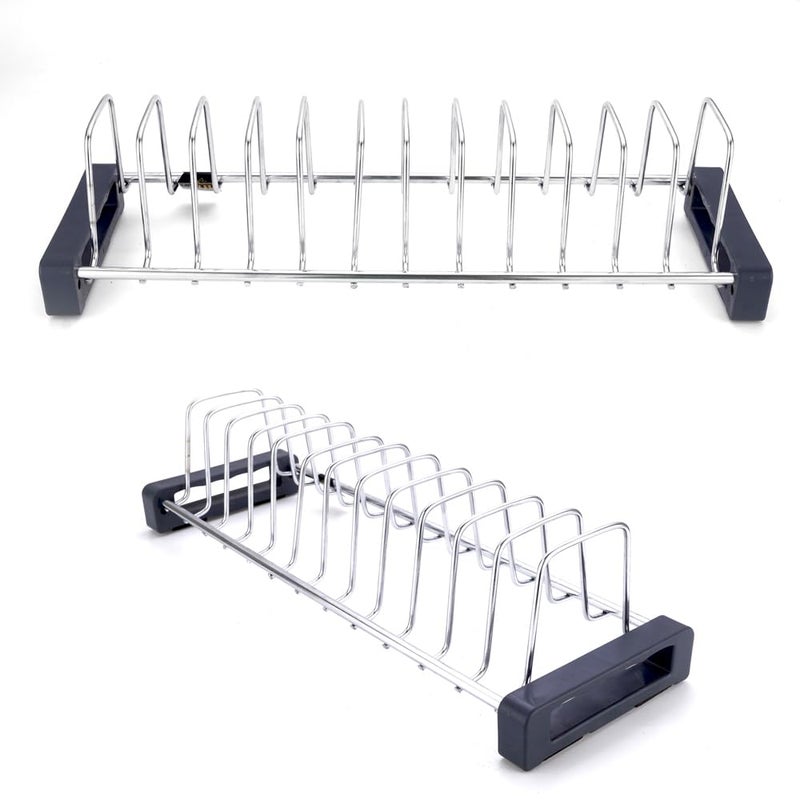 MBCARE Stainless Steel Dish Bakeware Rack Space Saving Organizer for Kitchen Cabinets Holds 10 Plates Drying Stand for Plates Home Kitchen Organizer Rack - Image 4