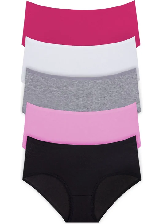Hepsine Rakip Competing All 5 Women's High Waist Panties Elastane Cotton Thin Elastic Quality