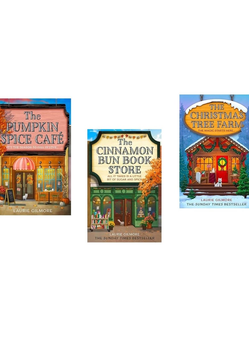 GENARIC Dream Harbor: Set of 3 Books Collection (The Pumpkin Spice Café, The Cinnamon Bun Book Store & The Christmas Tree Farm) By Laurie Gilmore - Image 2