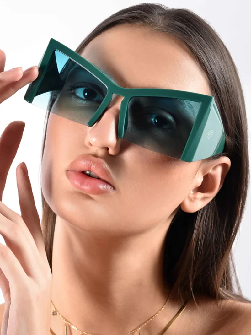 Woggles  Red Pappy Stellara Green Cateye Sunglasses  | Best Price UAE