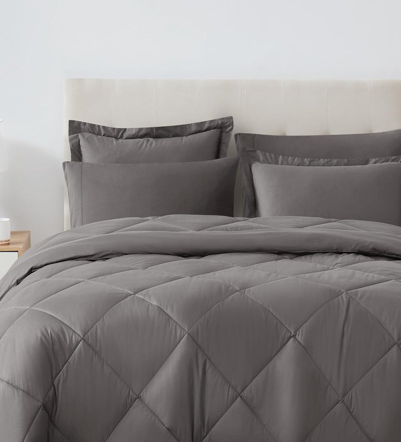 Cannon طقم لحاف كانون الصلب بحجم كينغ وكوين 3 قطع باللون الرمادي - Image 5