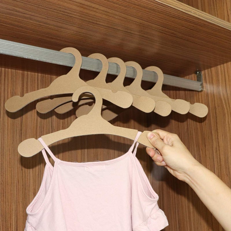 Kocpudu Cardboard Hangers  Environmentally Friendly Cardboard Hangers Baby  32 Pieces Of Baby Hangers  Durable  Wooden Baby Hangers Suitable For Baby Clothes Drying Storage - Image 5