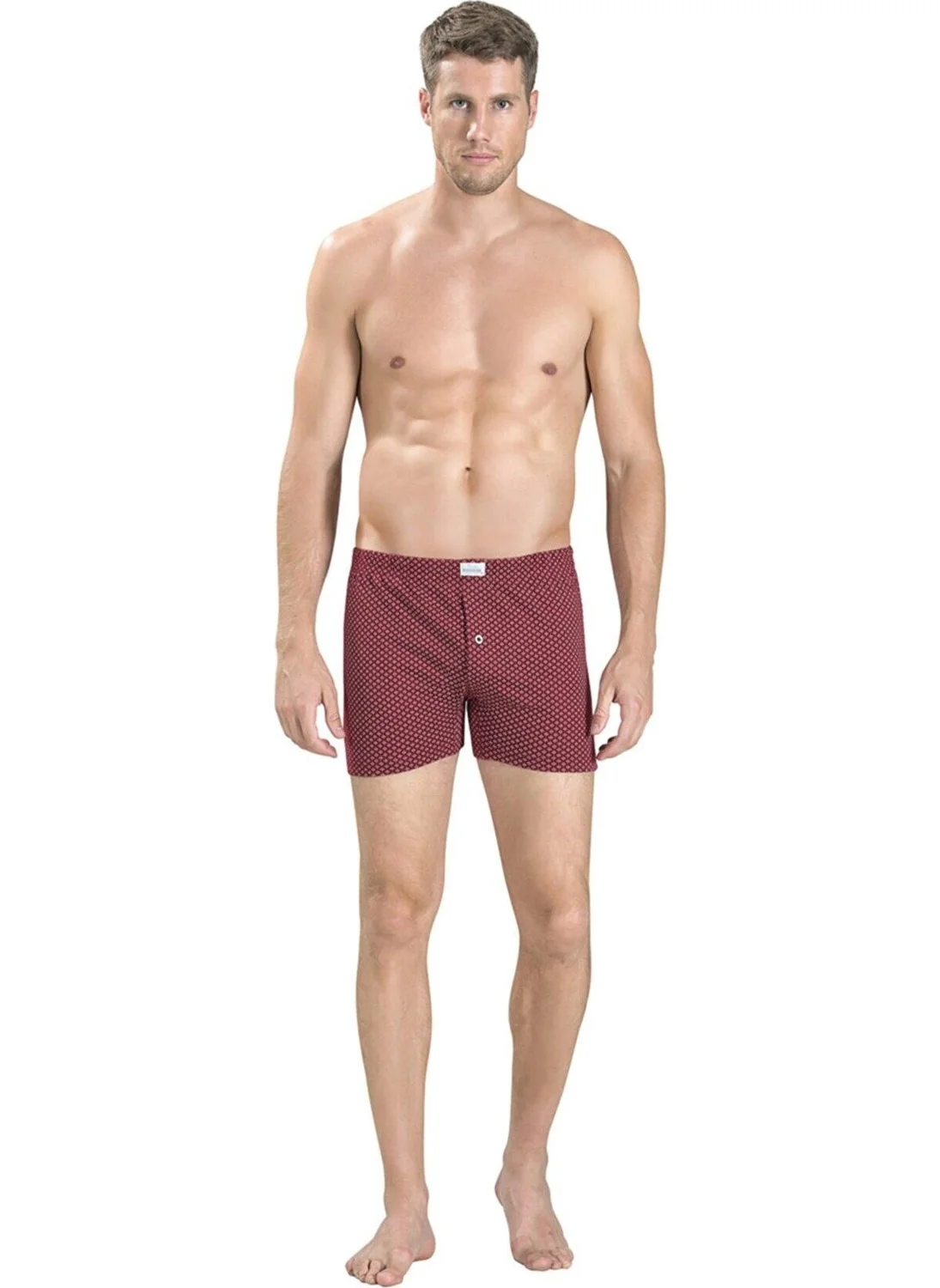 جيبر Men's Combed Cotton Printed Mixed Color Boxer 130 - 3 Pieces