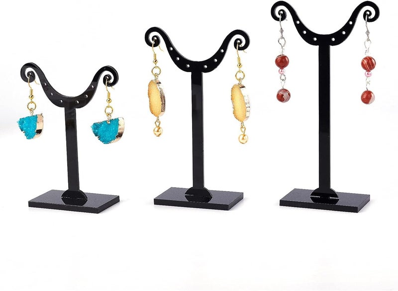 TPGP FINGERINSPIRE 9Pcs Black Earring Display Stand Set - 3 Styles for Jewelry Photography - Image 5