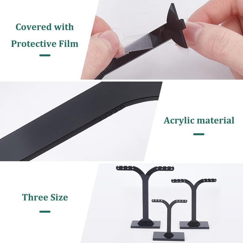 TPGP FINGERINSPIRE 9Pcs Black Earring Display Stand Set - 3 Styles for Jewelry Photography - Image 4