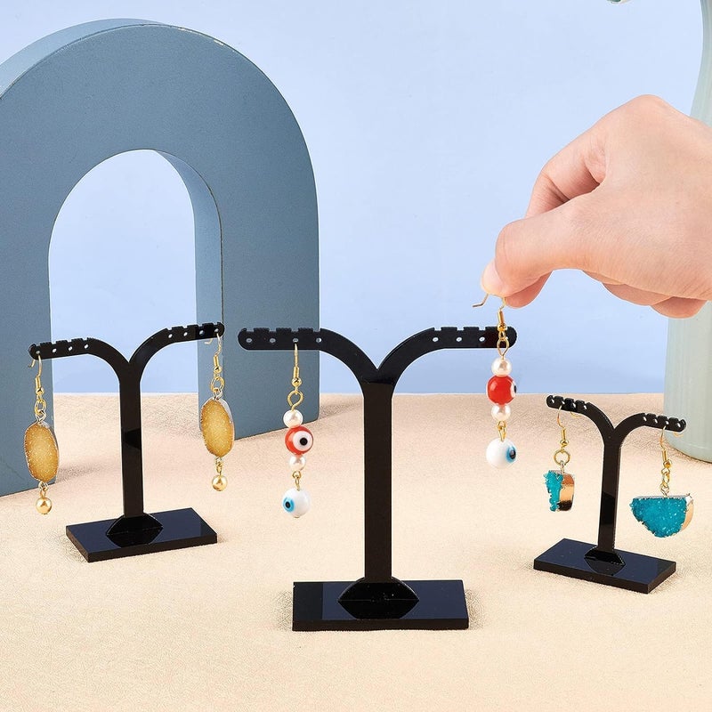 TPGP FINGERINSPIRE 9Pcs Black Earring Display Stand Set - 3 Styles for Jewelry Photography - Image 3