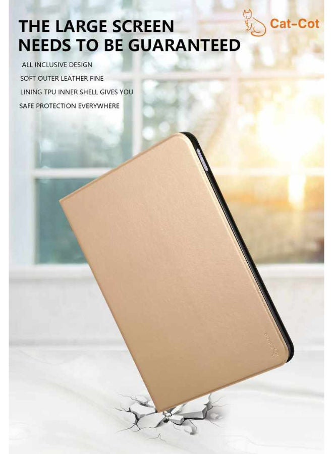 Cat - Cot For iPad Air/Air 2 (9.7 Inch) Magnetic Flip Folio Stand Cover Leather Smart Case - Golden - Image 2