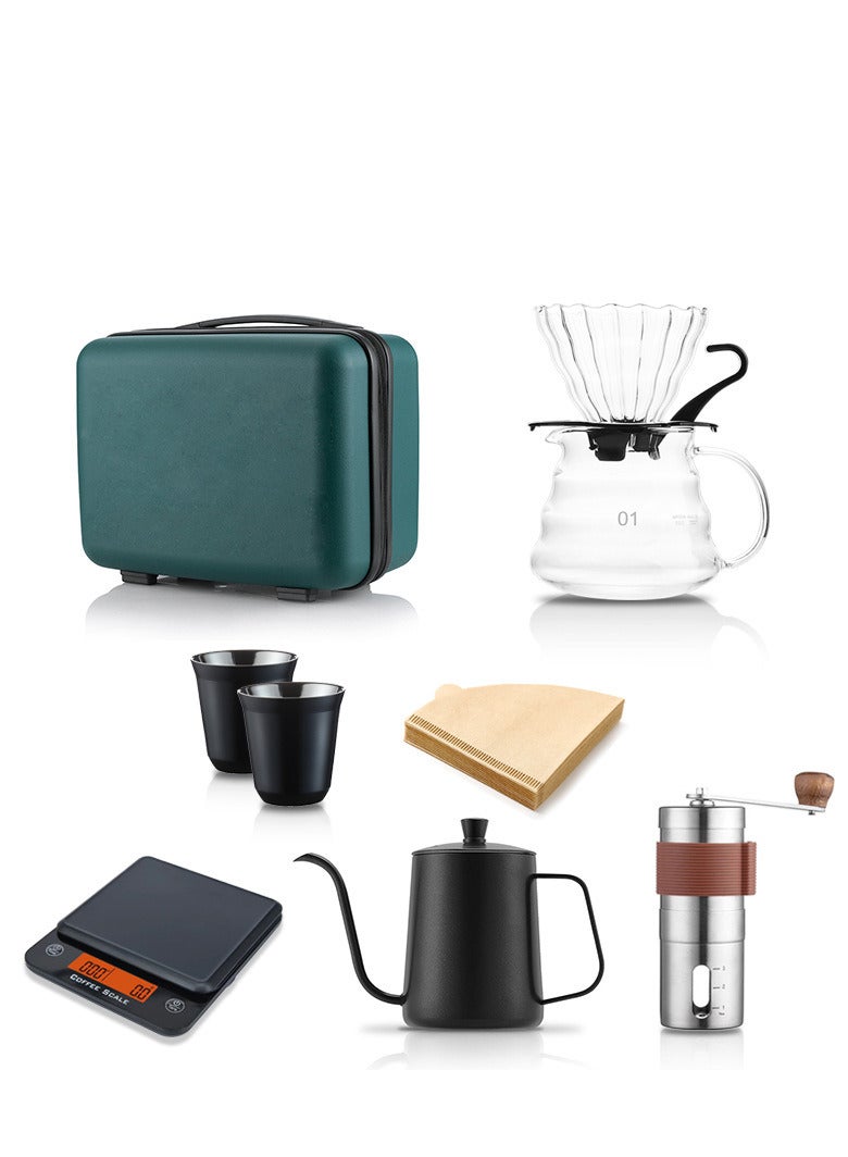 ZUIHAO V60 Coffee Maker Coffee Set 8 Pcs Drip Coffee Maker Kit, Portable Travel Kits Automatic Coffee Scale with Timer Coffee Pot with Thermometer Premium Coffee Set for Offices  Camping（Suitcase） - Image 1