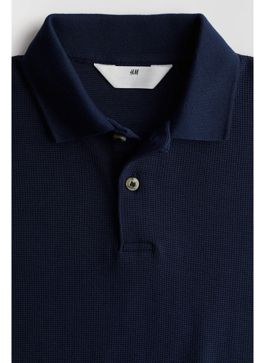 اتش اند ام Waffled Polo Shirt