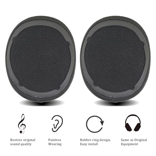 Niukeke Replacement Ear Pads for Skullcandy Crusher Wireless/Evo/ANC Hesh 3/EVO/ANC, Headphones Earpad Cushions, Headset Mesh Fabric Ear Covers Also Fit Skullcandy Venue Wireless Headphones-MF Black - Image 4