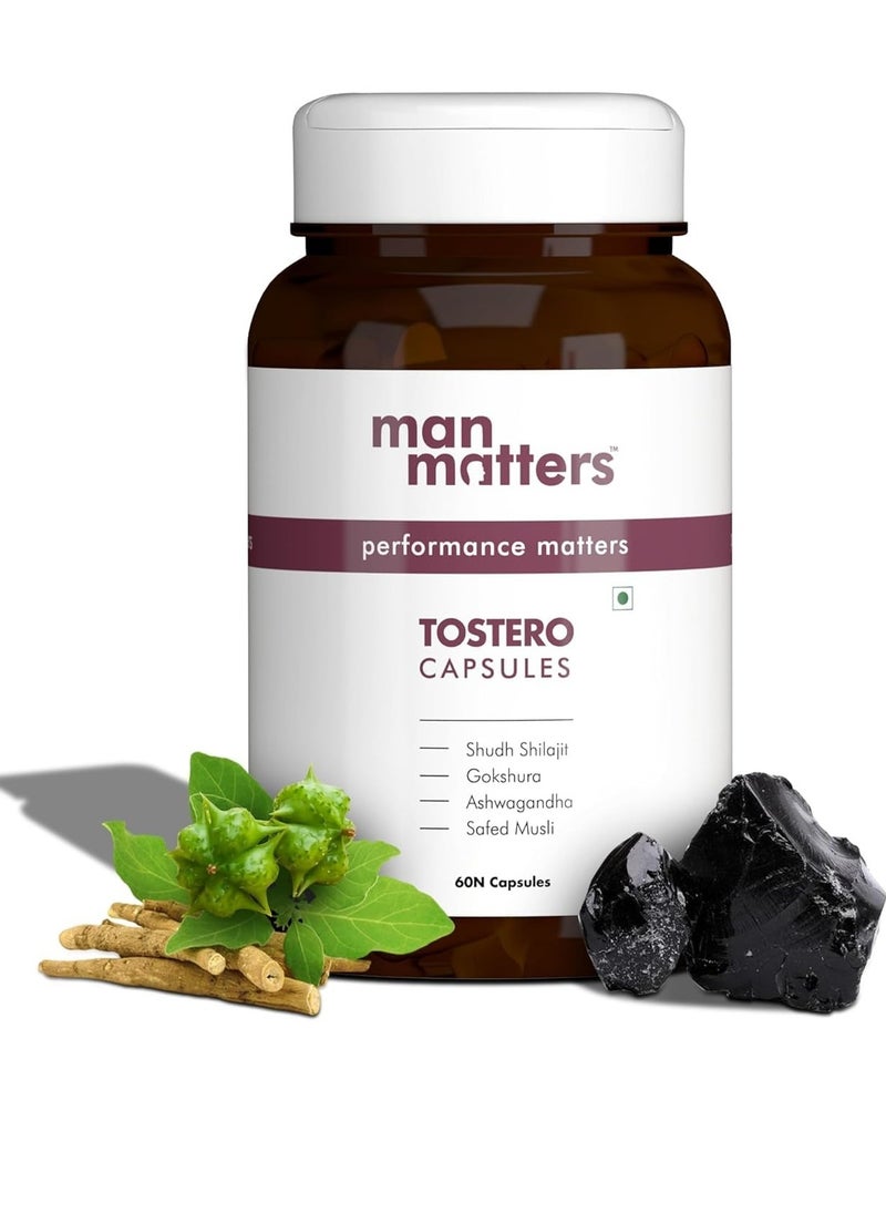 Man Matters - Shilajit Ashwagandha Gokshura  Safed Musli Capsules For Men 60 Capsules   20 Ayush Approved Ayurvedic Herbs  Helps Maintain Overall Health - Image 1
