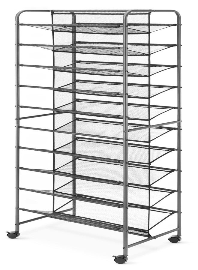 Whitmor 10-Tier Double Sided Shoe Cart, Gunmetal - Image 3