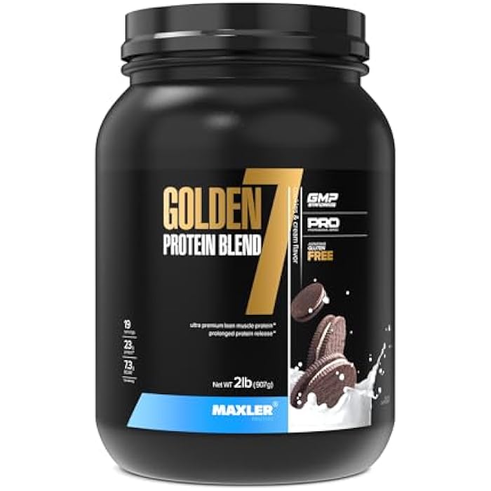 Maxler Golden 7 Protein Blend - Protein Powder for Muscle Gain & Recovery - Cookies and Cream Protein Powder 2 lb - Image 1
