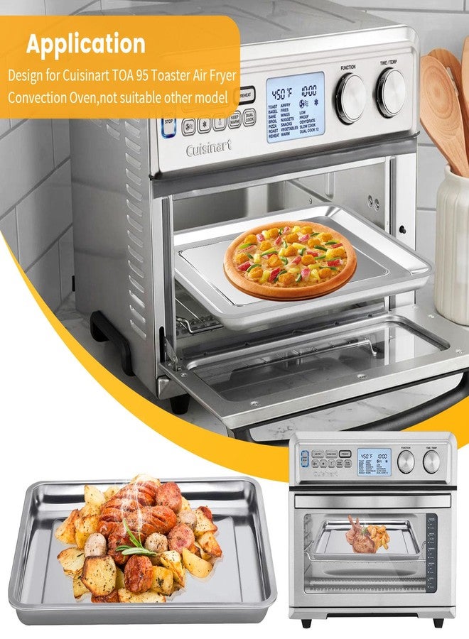 GXF Air Fryer Tray Replacement for Cuisinart TOA-95 Toaster Air Fryer Convection Oven, 14.5 * 11.6'' Non-stick Mesh Air Fryer Steel Basket Wire Rack Accessories Parts, Dishwasher Safe - Image 3