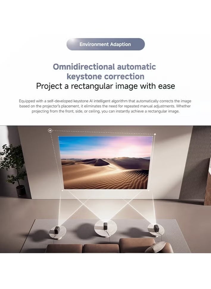 شاومي Xiaomi Smart Projector L1 Full HD 1080P LCD with Google TV, Auto Focus, Auto Keystone, Dolby Audio, Wi-Fi, Bluetooth 5.0 - Black-BHR9417EU BHR9417EU grey - Image 4