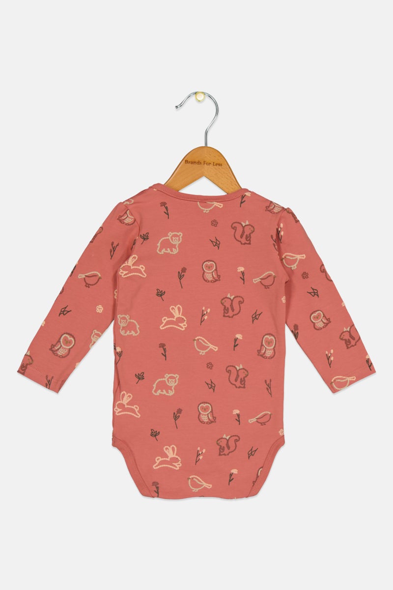 NAME IT Toddlers Girl Long Sleeve Allover Print Bodysuit, Multicolor - Image 2