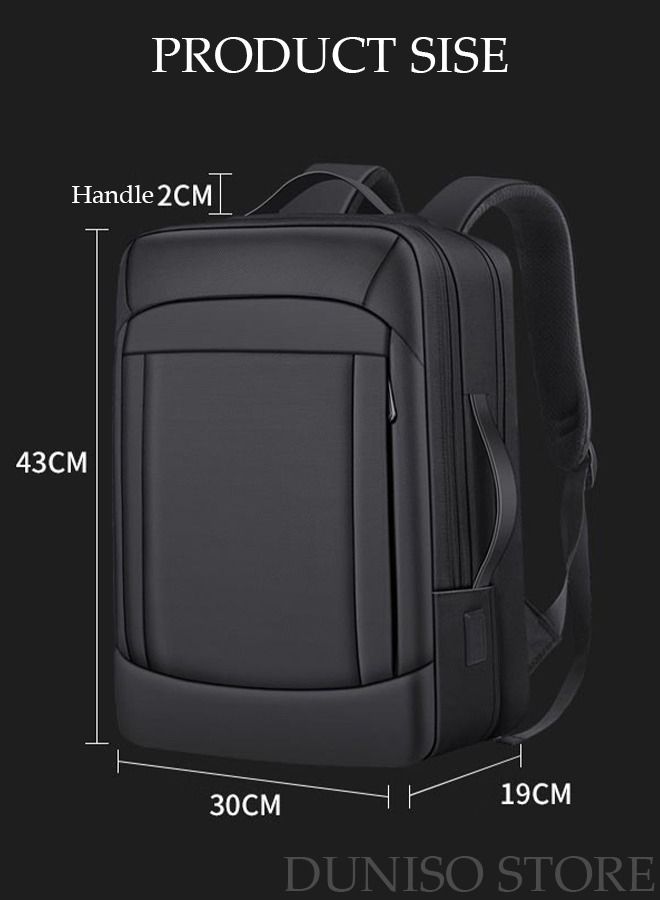 DUNISO Business Travel Laptop Backpack Anti-Theft Durable Computer Backpack with USB Charging Port Large Capacity College School Backpack for Men & Women Fits 15.6 Inch Notebook Black - Image 5